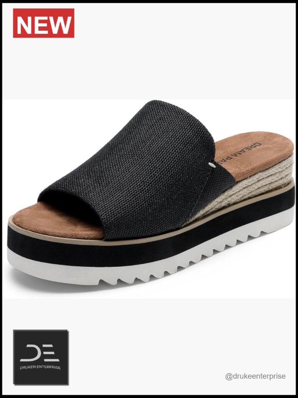Canvas Espadrille Wedge Sandals Slip-on Platform Sandals for Summer